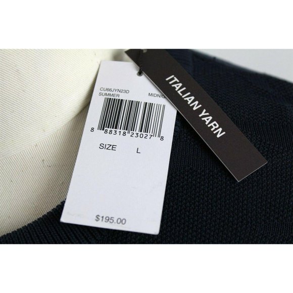 NWT Michael Kors Midnight Techy Camo Crew Nylon Sweater MENS LARGE Navy Blue - Picture 4 of 6